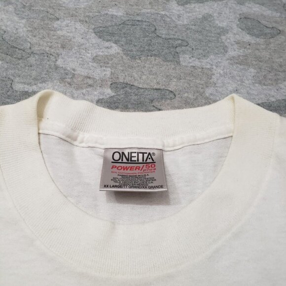 Vintage Oneita Shirt Mens 2XL White Made In USA Firebird Racing Single Stitch - Picture 5 of 11